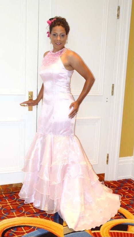 Soft Pink Organza Gown #8003