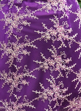 Load image into Gallery viewer, Purple and Gold Embellished Overlay Gown
