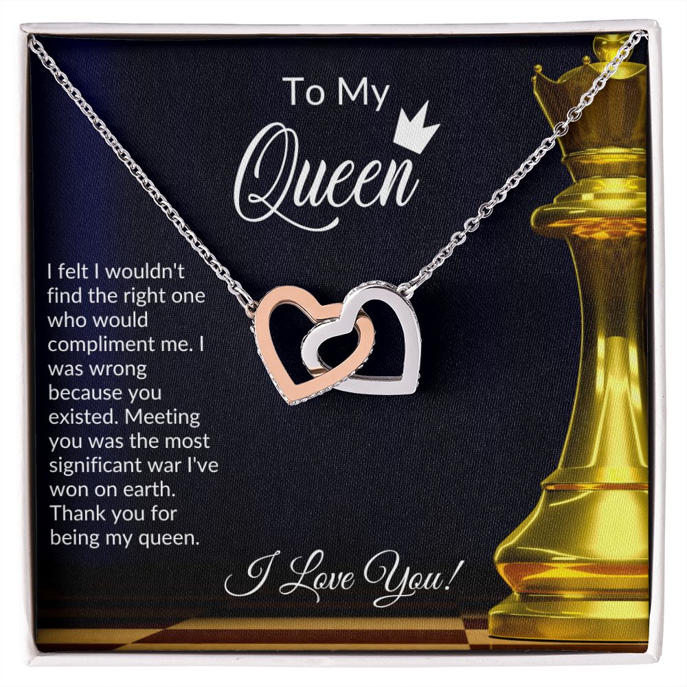 To My Queen | Interlocking Heart Necklace