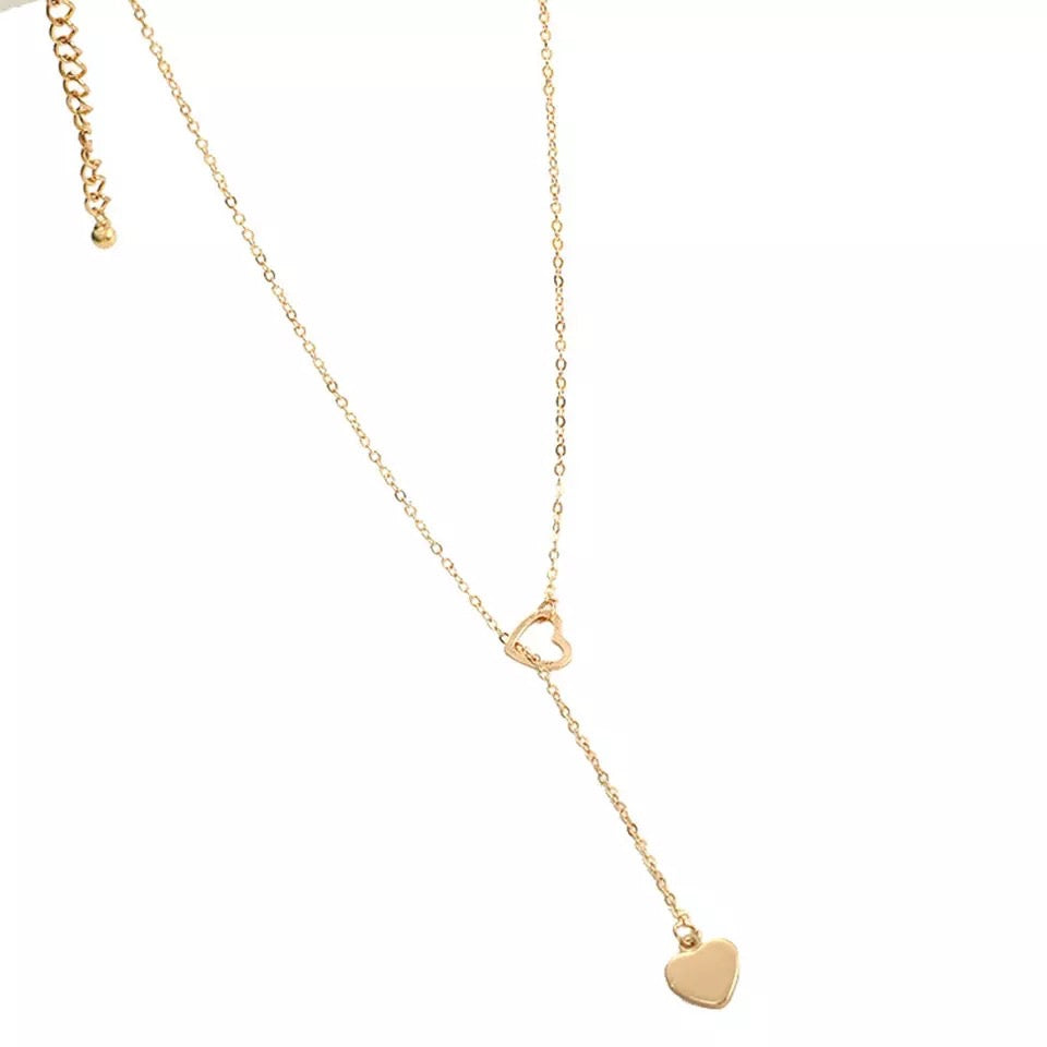 Gold Heart Chain Link Necklace